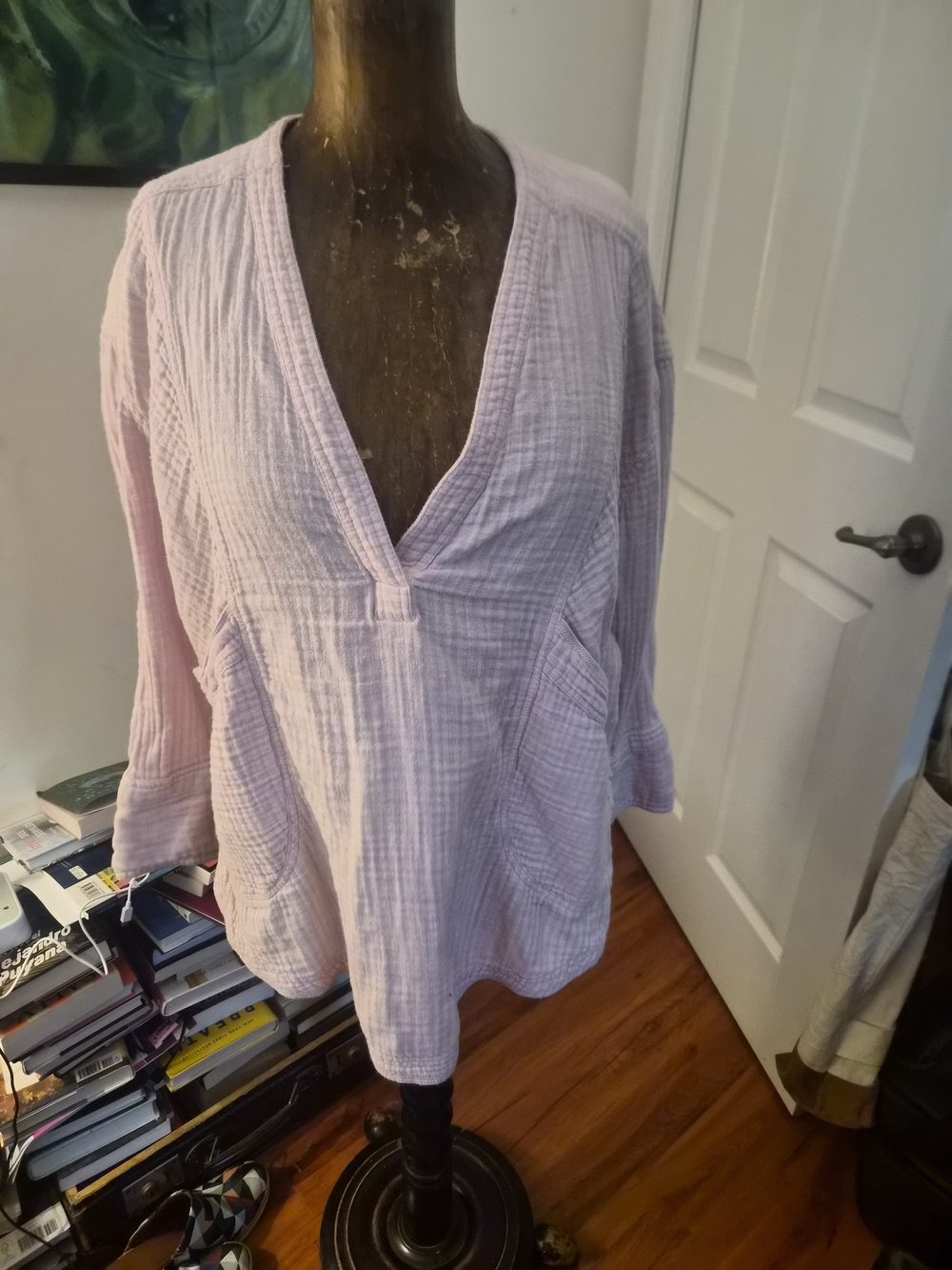We The Free Light Lavender Gauze Tunic Top